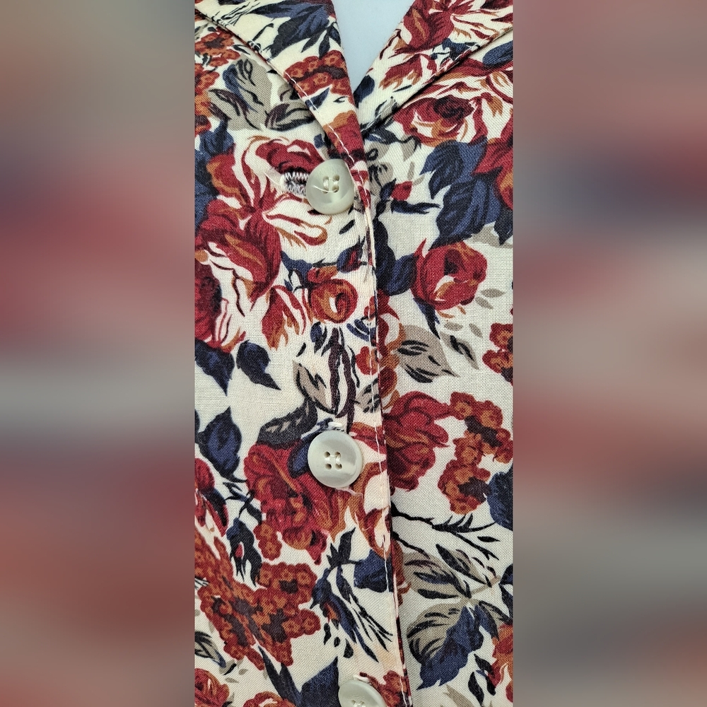 1990s JONATHAN MARTIN Off-White Floral Sundress Fitted Tie Back Tank Maxi Dress - Picture 8 of 16
